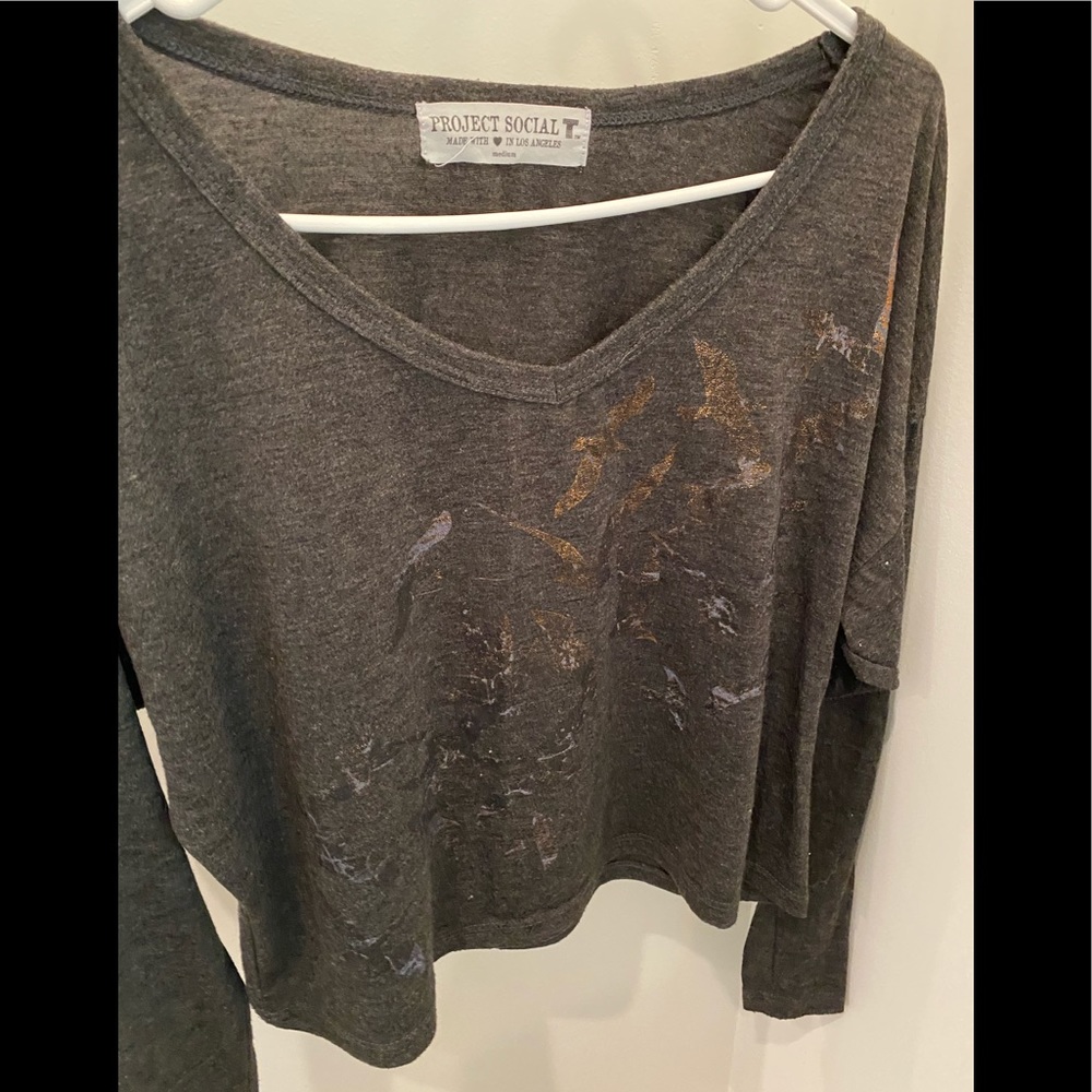Women’s grey Project Social T longsleeve top mediu‎
